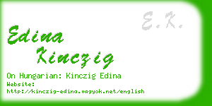 edina kinczig business card